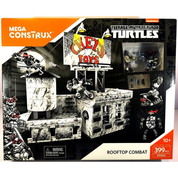 Mega Construx DPD80 Teenage Mutant Ninja Turtles ROOFTOP COMBAT, New, See Pics! - Picture 1 of 7